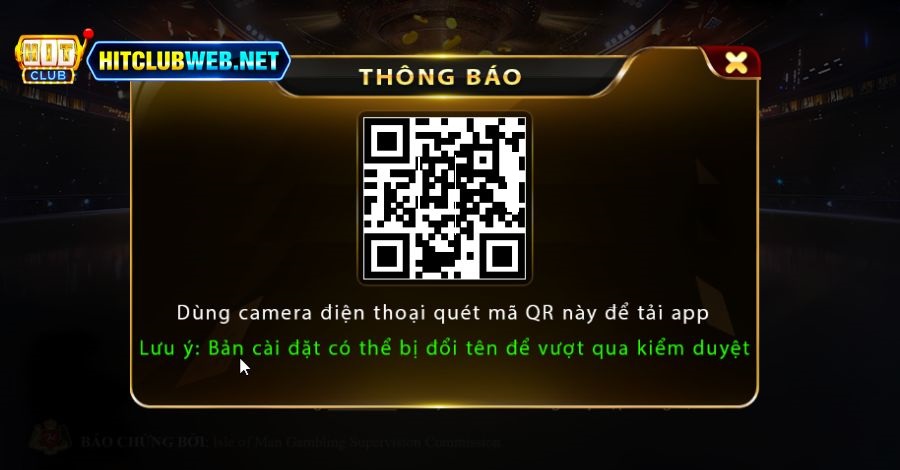 Quét mã QR để tải app Hitclubweb thành công về thiết bị